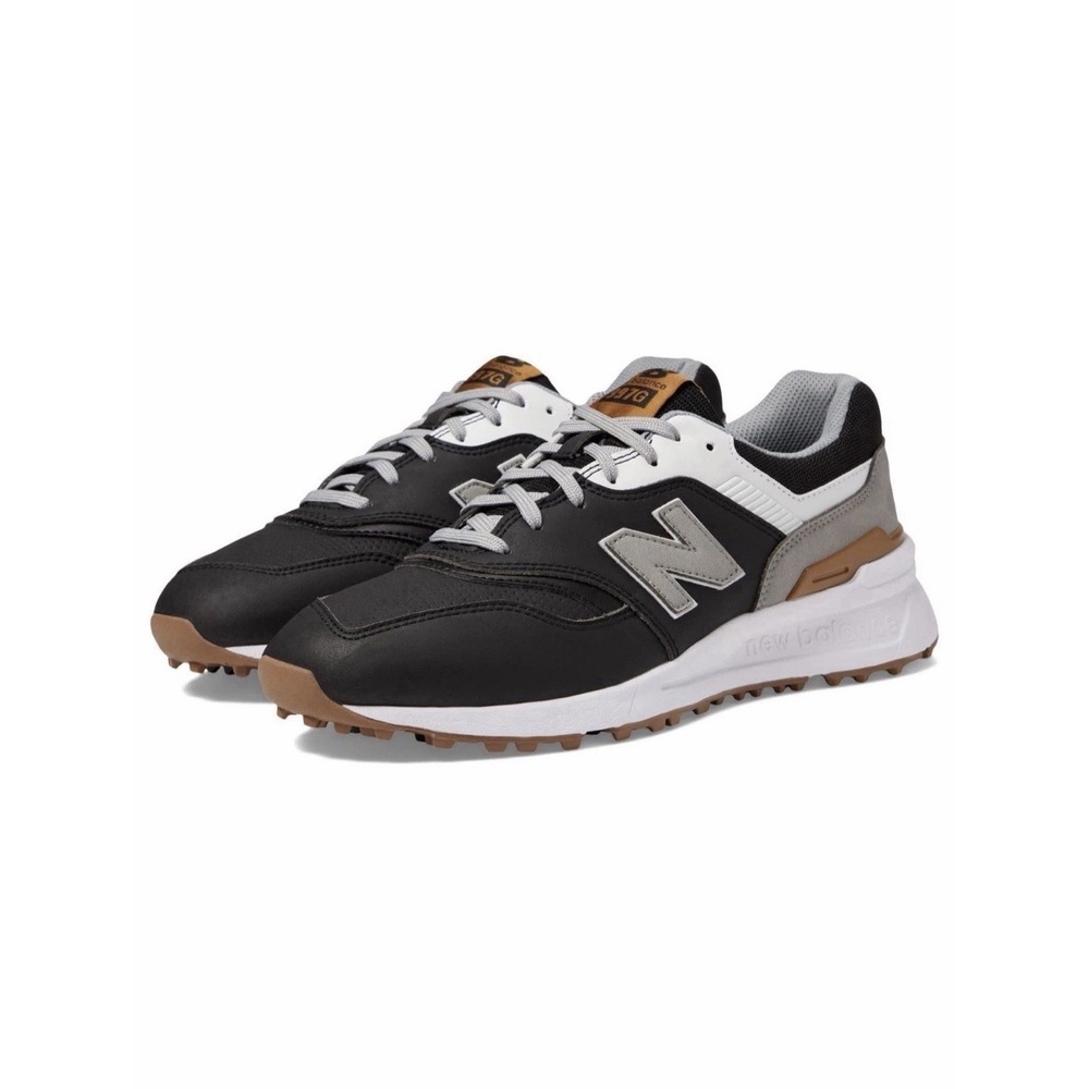New Balance 997 SL Spikeless Waterproof Golf Shoes Black White Mens 10 MG997SBW